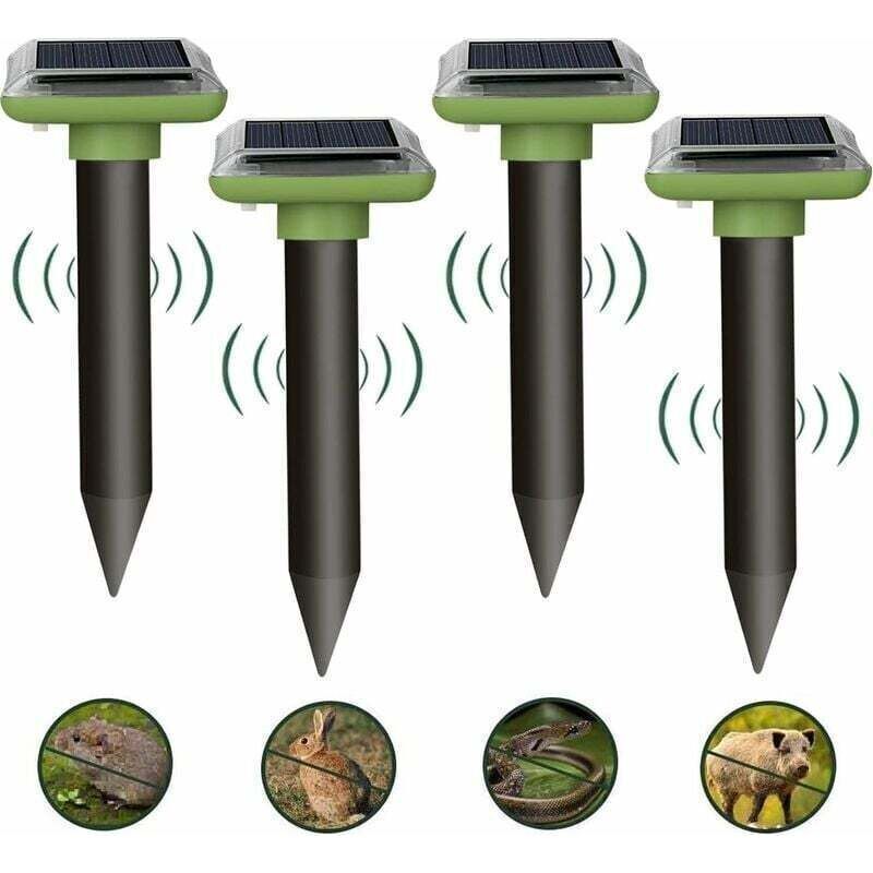 Ultraschall-maulwurf- Und Schlangenabwehr – Solarbetrieben – Frequenz 400–1000 Hz – Ip65 Wasserdicht – 4er-pack