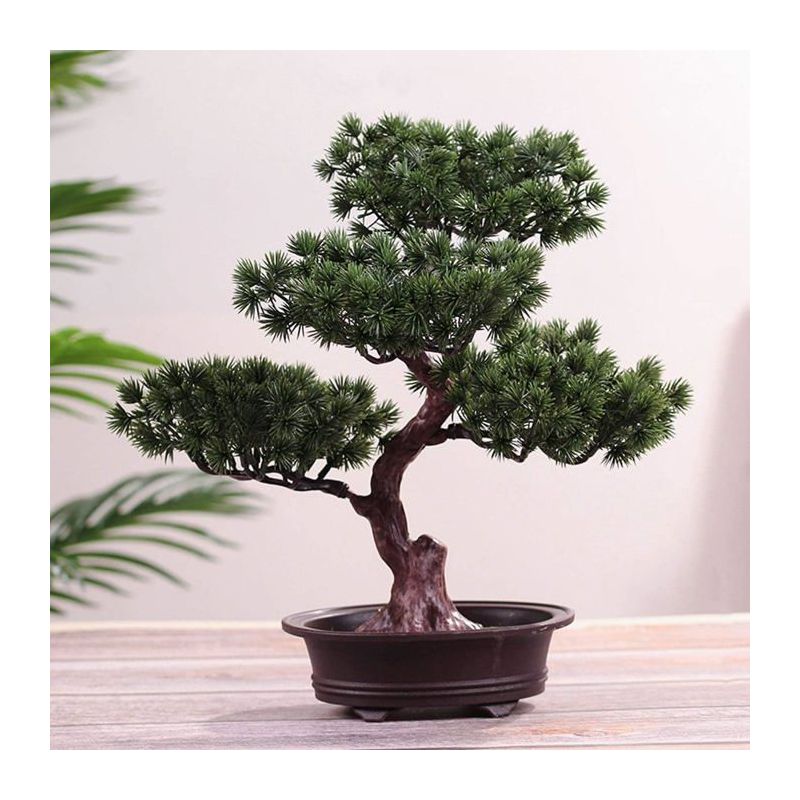 Künstlicher Bonsai Dekorativ Kiefer Simuliert - Mini Pflanze Im Topf - Für Büro/wohnzimmer Innen Und Außen - Wartungsfrei