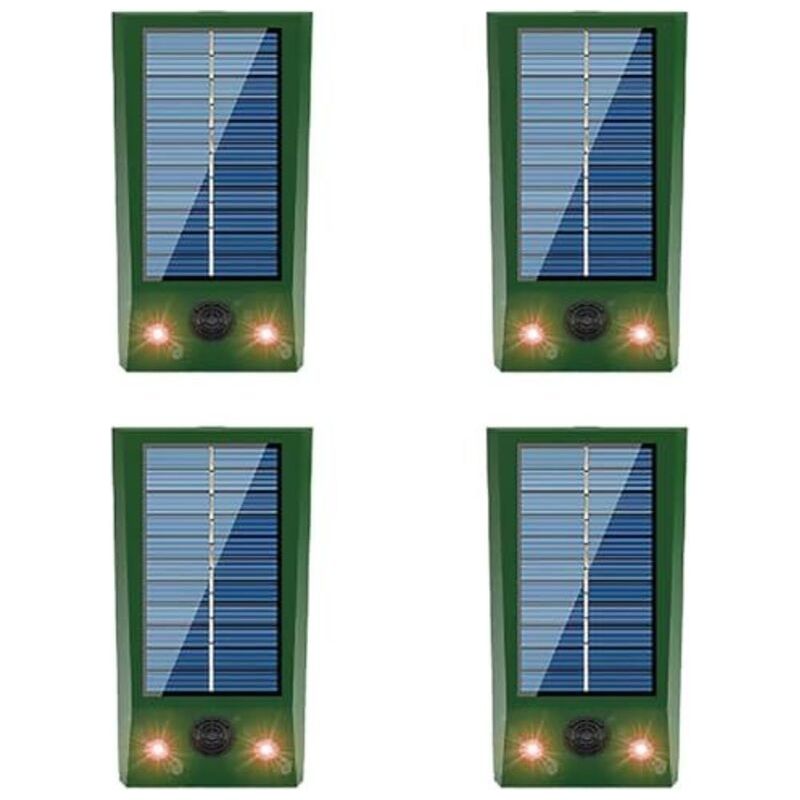 4-facher Solarbetriebener Tiervertreiber (für Katzen, Hunde, Vögel, Eichhörnchen, Waschbären, Kaninchen, Füchse, Hirsche Usw.) Mit Led-bewegungsmelder