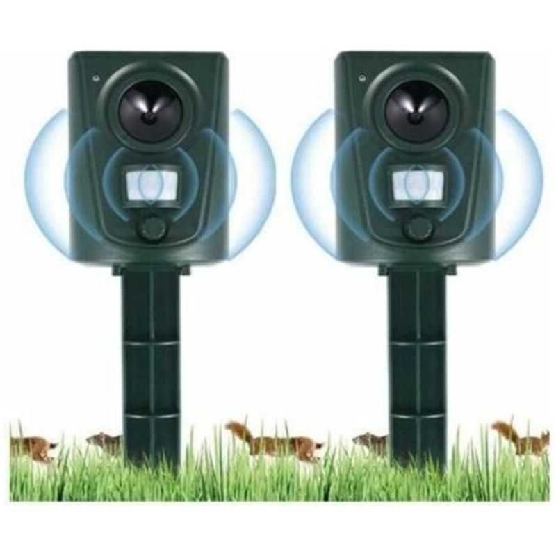 2023 2x Ultraschall-katzenvertreiber Für Den Garten, Katzenvertreiber Mit Erdspieß Zur Abwehr Von Hunden Und Katzen Sowie Vögeln, Für Gärten, Felder, Baumschulen