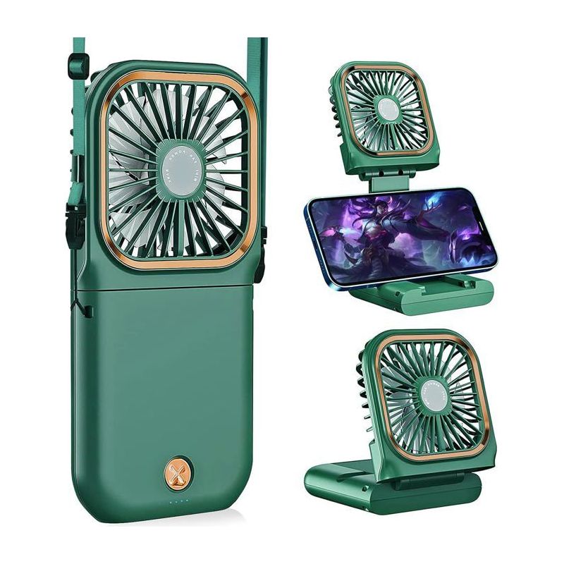 Tragbarer Ventilator, Mini Faltbarer Und Leiser Usb-aufladbarer Ventilator, 3000 Mah Powerbank