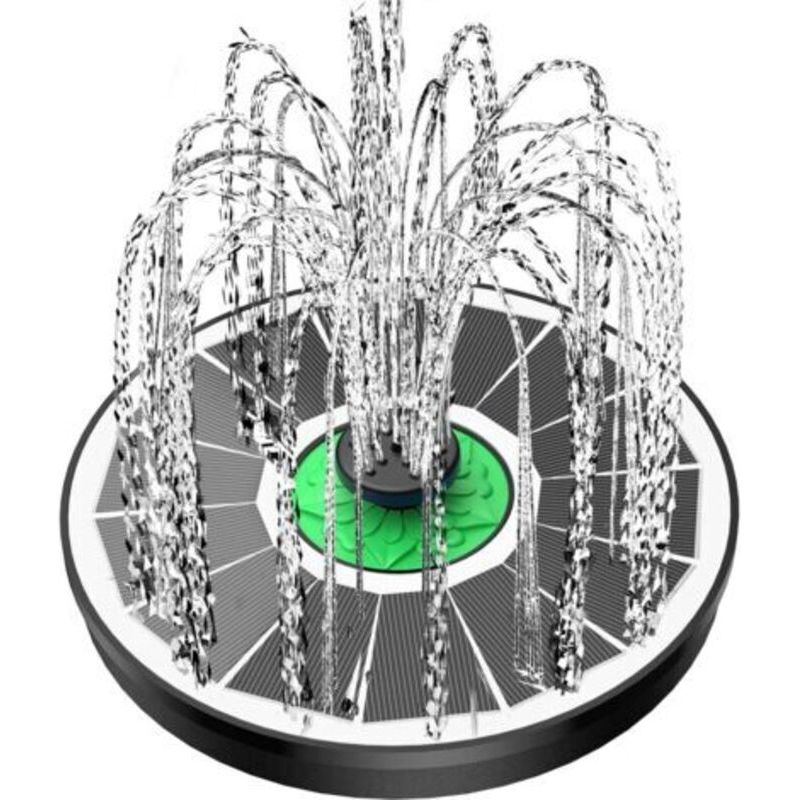 Solarbetriebene Glasfontäne Für Vogelbad – Ohne Akku, 2,5 W, Grüne Blumen, Mit 4 Festen Stielen Und 8 Düsen, Ideal Für Vogelbad, Teich, Pool, Außenbereich Und Garten