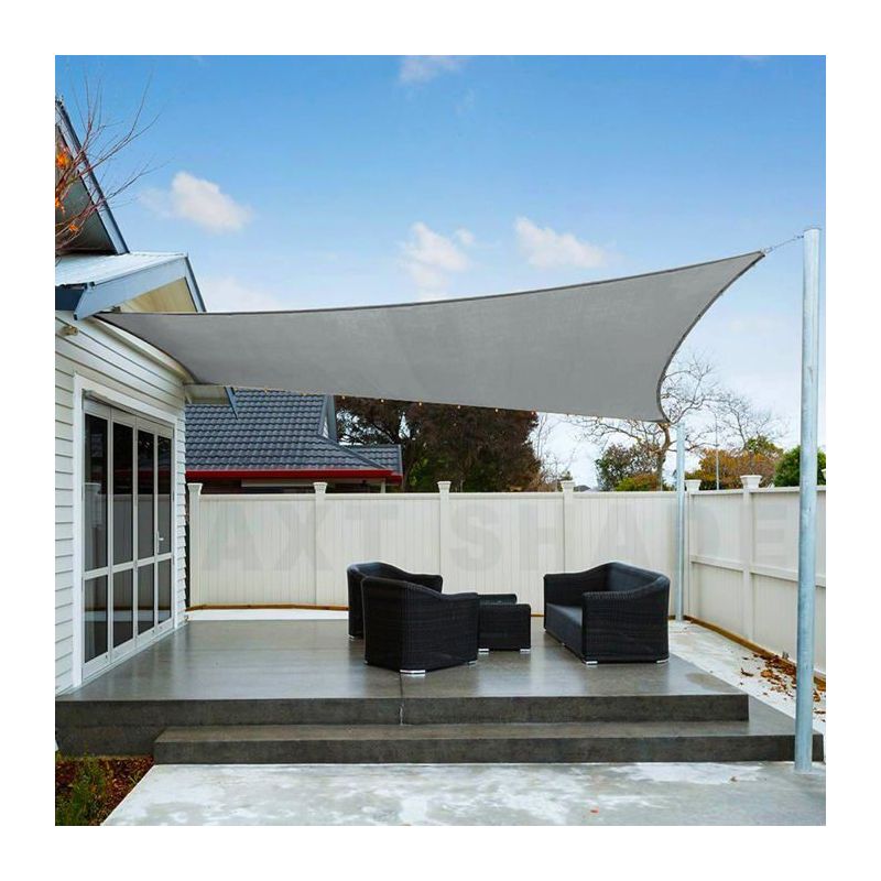 Rechteckiges Schattentuch 2x3 M, Wasserdicht Und Uv-beständig - Hellgraues Polyester