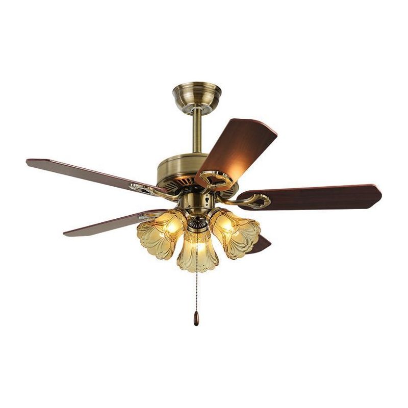 Bauernhaus-deckenventilator Mit Licht, 132 Cm Hängeventilator Mit Fernbedienung Für Esszimmer