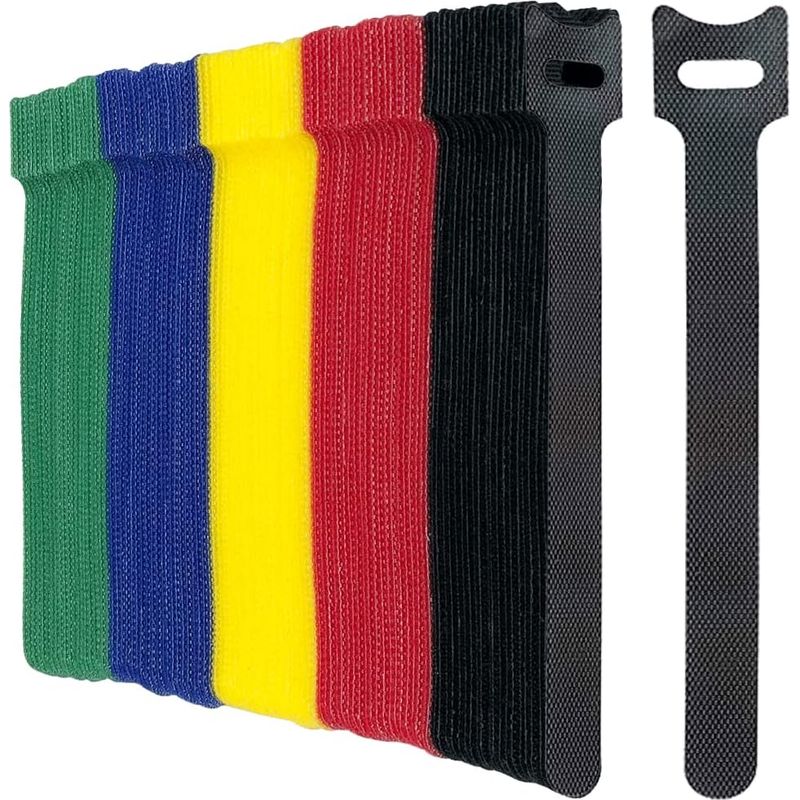 100er-pack Mehrfarbige Wiederverwendbare Klett-kabelbinder Mit Haken- Und Schlaufenverschluss Zur Kabelorganisation