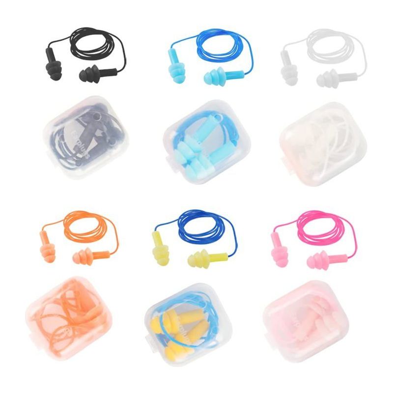 6er-pack Silikon-ohrstöpsel Mit Kordel – Lärm- Und Schwimmschutz – Bequem Und Wiederverwendbar – Sicherheit Beim Schwimmen