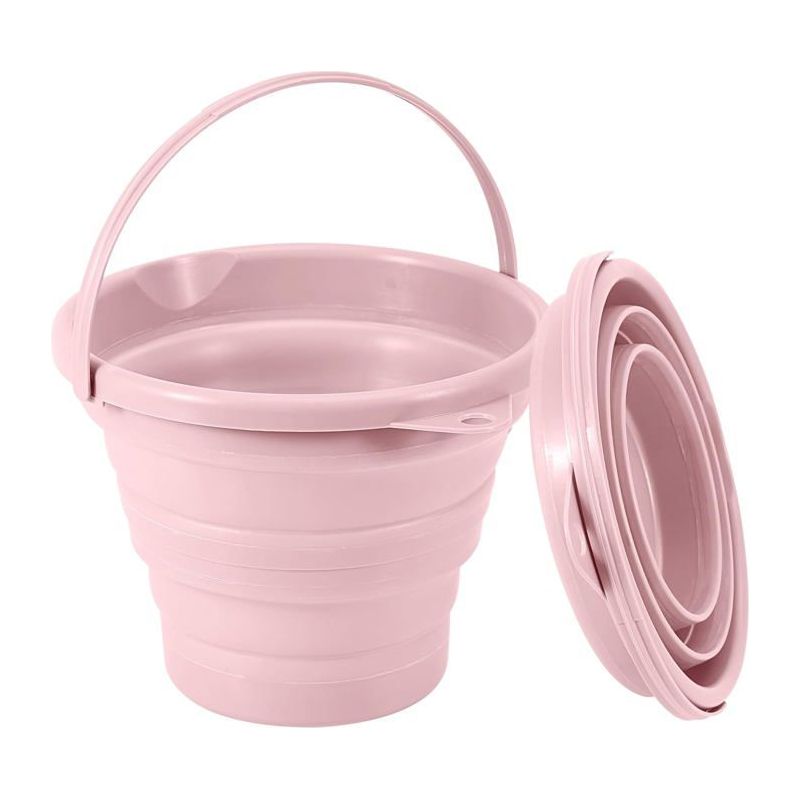 Faltbarer Eimer 3l Blau/rosa - Reinigung/strand/angeln/camping - Kompakt Und Tragbar - Platzsparend Für Outdoor Und Reisen