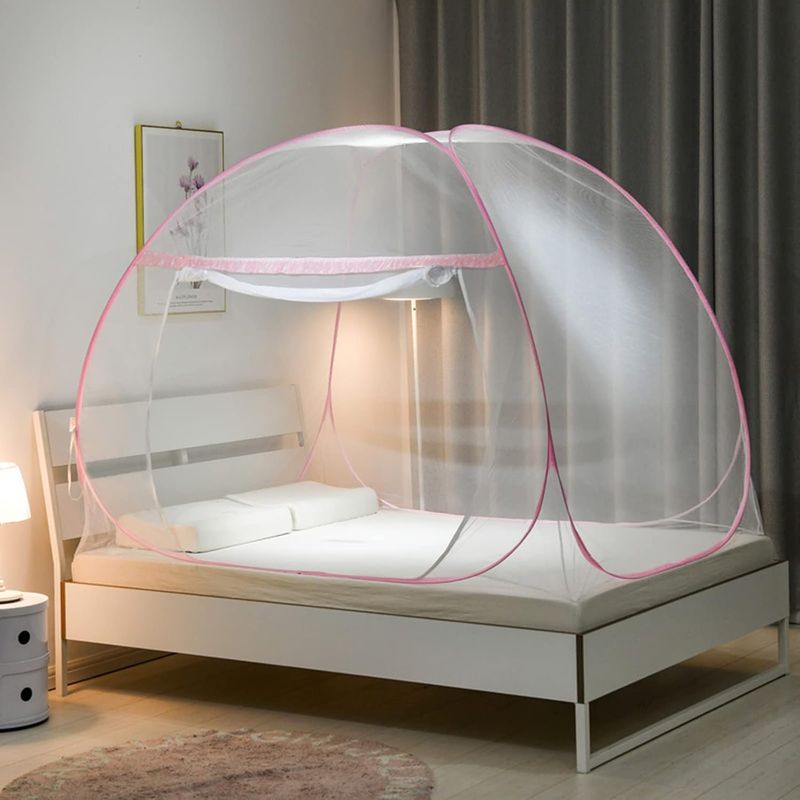 Einfacher Himmelbett-rahmen Mit Tragbarem Hintergrund, Faltbares Pop-up-moskitonetz-zelt Für Reisen, Hausgebrauch, Freistehendes Netz-bettzelt Für Kinder Und Erwachsene, Camping-netz-zelt