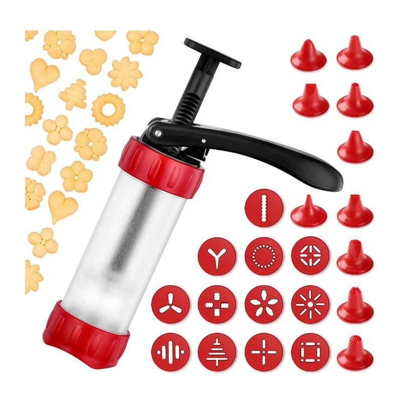 Ausstecher-set, Churros-ausstecher, Enthält 12 Ausstechformen Und 10 Spritztüllen, Rot.