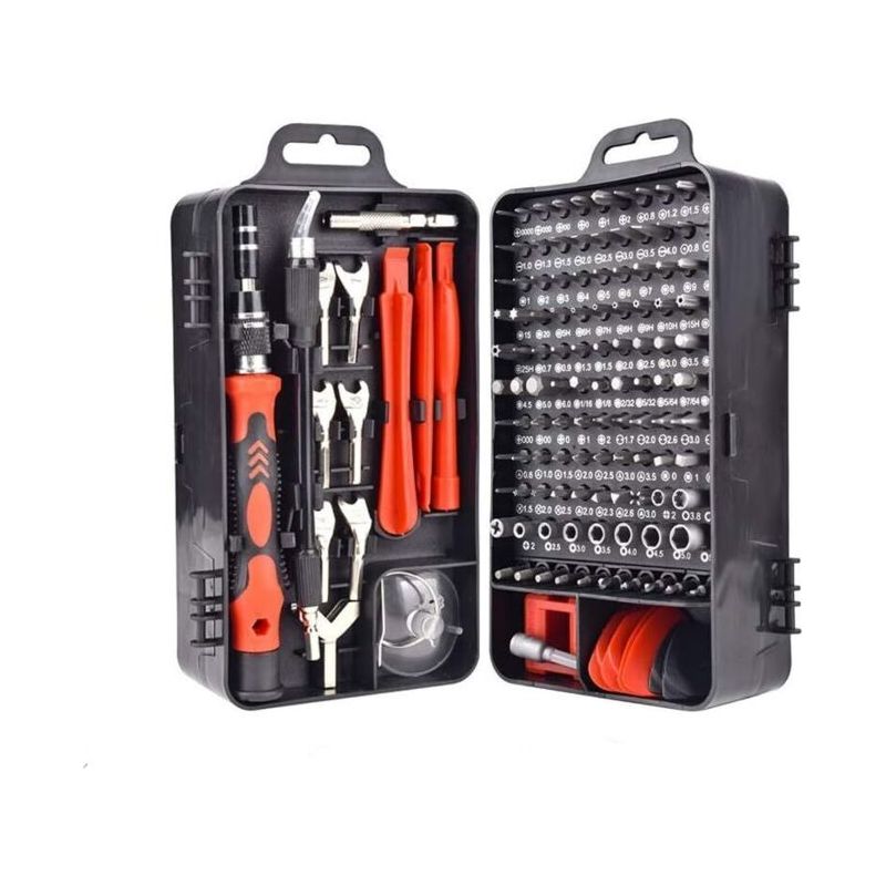 Präzisions-magnet-schraubendreher-set 135-in-1 – Reparaturkit Für Iphone Und Laptop – 114 S2-stahl-bits – Rot