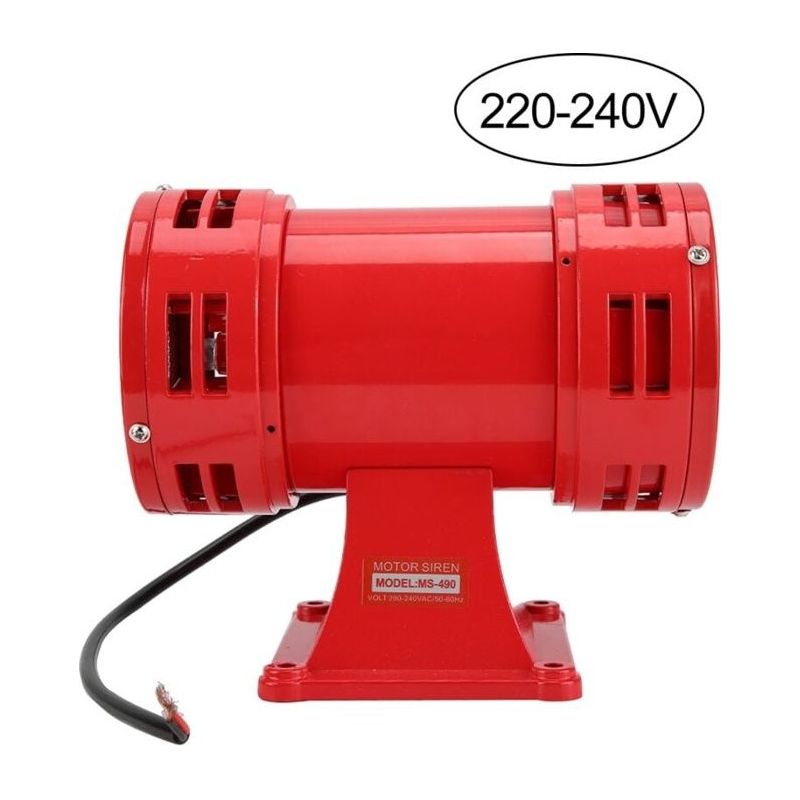 Industrielle Elektrische Sirene 150 Db – Kontinuierlicher Alarmhorn, 220-240v, Rotes Gehäuse