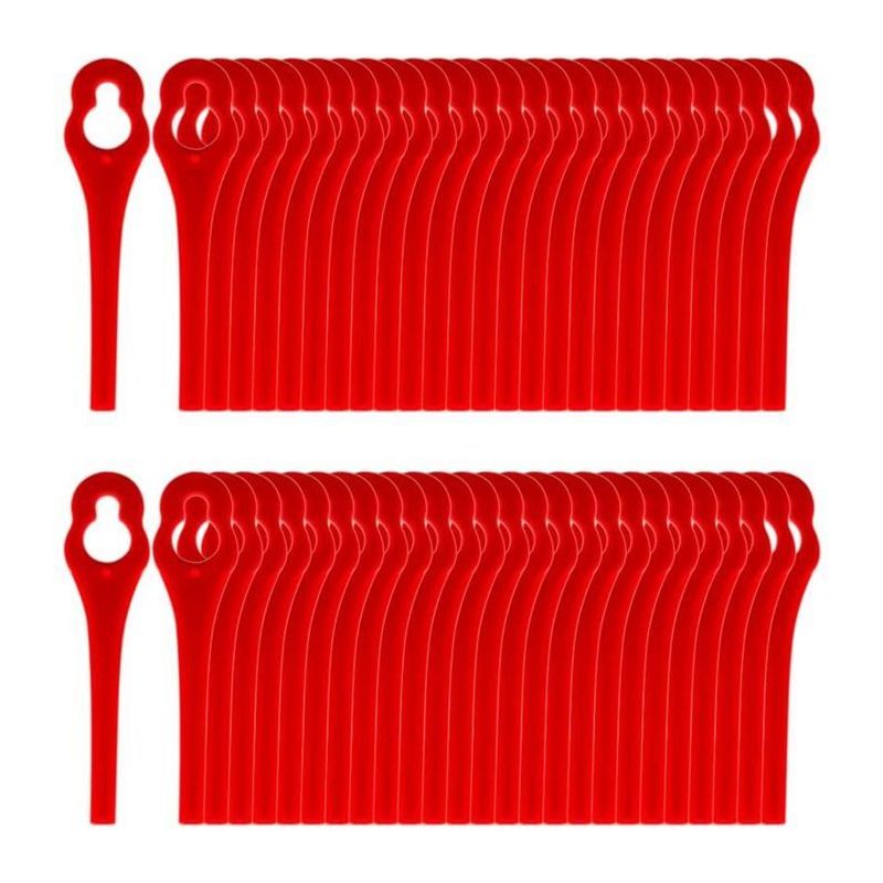 Satz Von 100 Ersatzklingen Aus Kunststoff Für Kabellose Rasenmäher Und Motorsensen (l83 Rot 10 × 5 Mm)