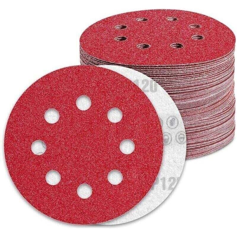 Schleifscheiben 125mm Korn 120 Schleifpapier 100 Stück 8 Löcher Schleifscheibe Für Exzenterschleifer