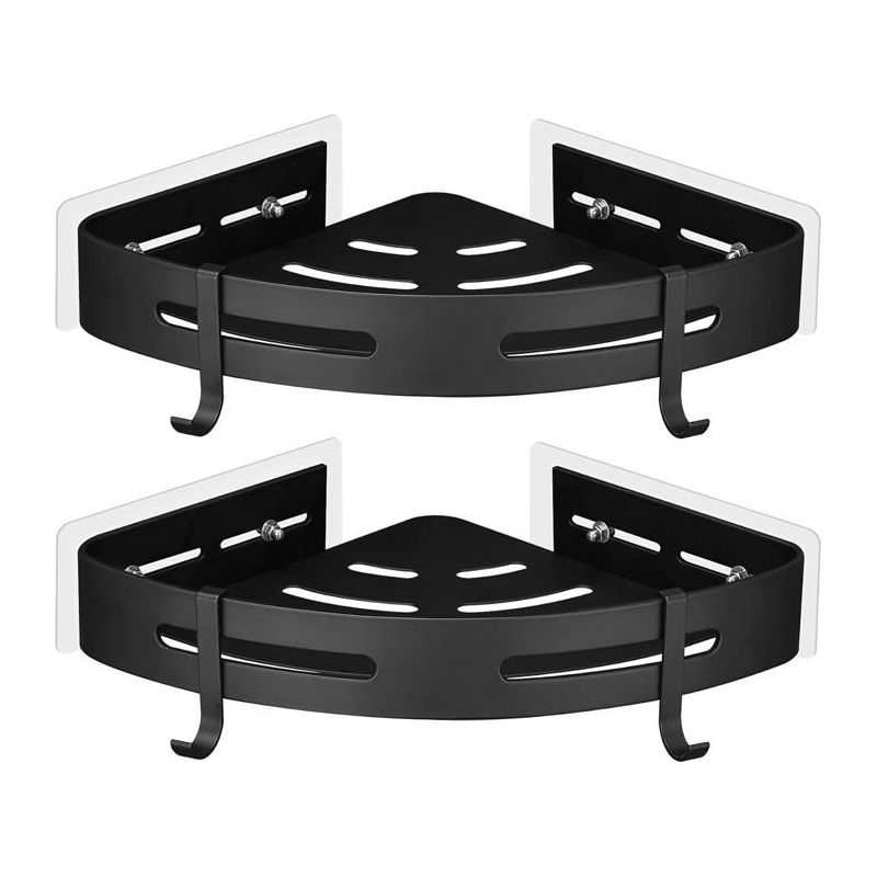 Eck-duschregal Ohne Bohren. Selbstklebender Halter Aus Rostfreiem Metall, 2 Haken Inklusive. Für Das Badezimmer