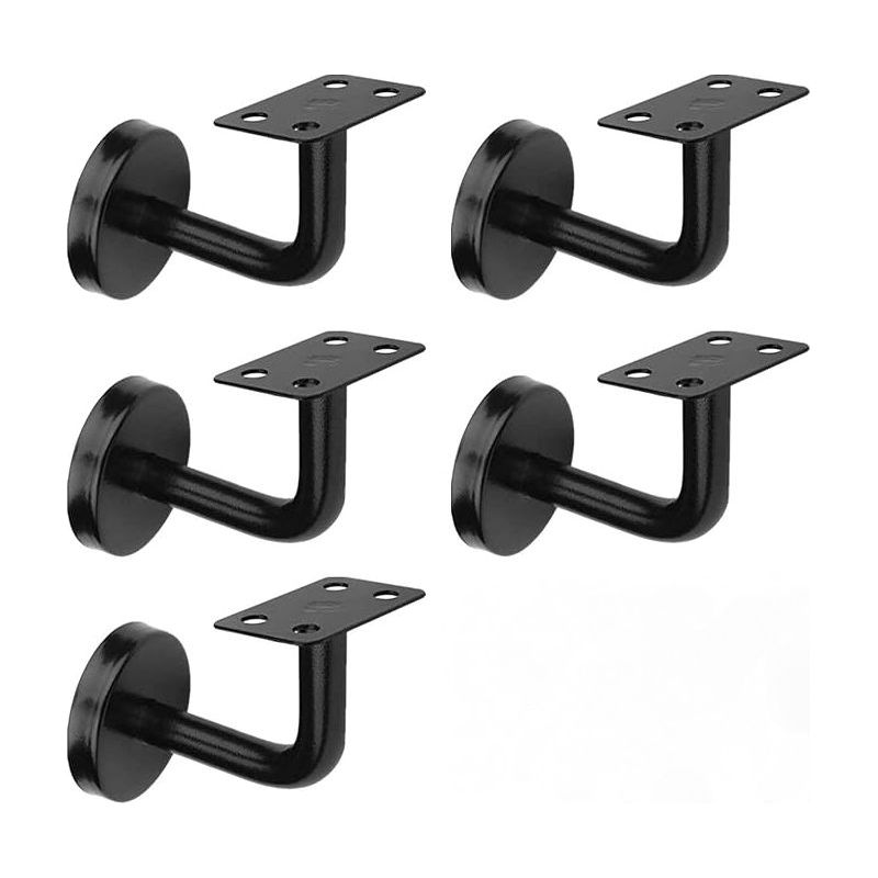 Lot 5 Halterungen Für Schwarze Handläufe, Edelstahl-treppengeländerhalterungen, 60x80 Mm, Für Treppengeländer, Innen- Und Außenhandläufe Oder Brüstungen