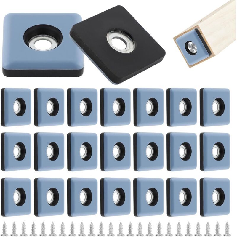 Set Aus 24 Teflon-gleitern, 25 Mm – Schraubgleiter Für Möbel – Verschleißfest – Für Holz- Und Fliesenböden