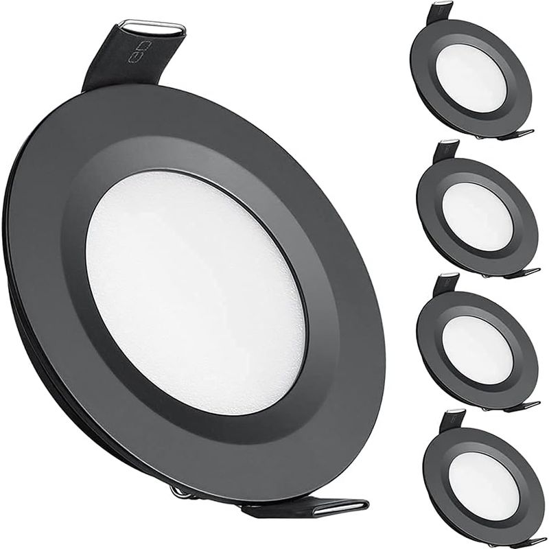 4 X Einbau-led-spot 12v Ausschnitt 58-65mm 3w 3200k Deckeneinbauleuchte Für Wohnmobil Boot Wohnwagen Van Yacht, Warmweiß (schwarz)