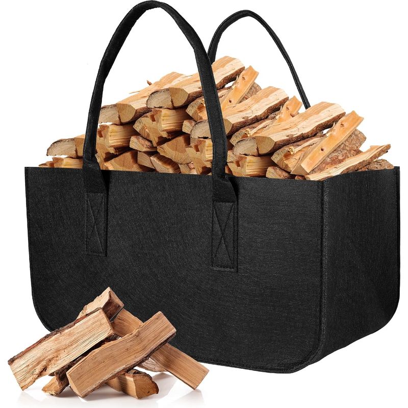 Kaminholztasche, Faltbarer Holzkorb Für Den Kamin, Kaminholztasche, 50x25x25cm Multifunktionale Einkaufstasche, Innen-aufbewahrung Für Brennholz, Zeitungsspielzeug Und Einkäufe