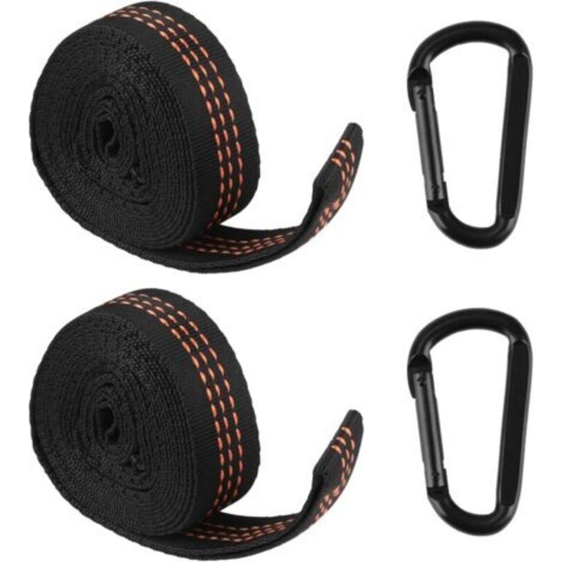 2er-set Hängematten-gurte Mit Karabinern - Robuste Befestigung Für Schaukel, Camping, Hängesessel - Max. Belastung 300 Kg - Hochwertiges Polyester