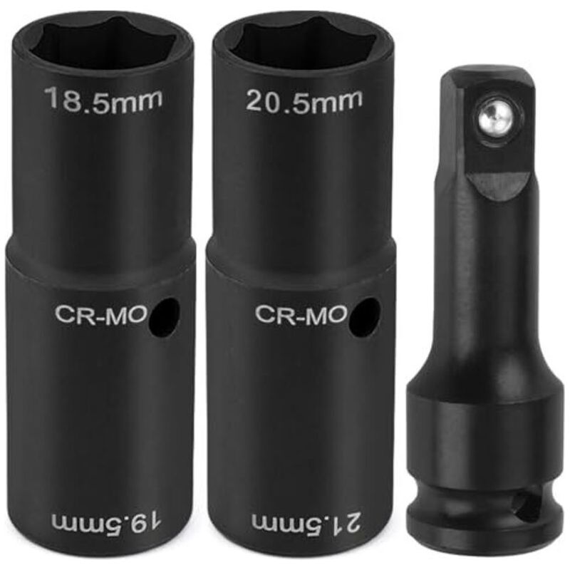 Nuss Für Radmuttern 19,5 18,5 20,5 21,5 Mm Doppelkopf-radmutterschlüssel Für Ford-naben, Satz Stoßfesten Nüssen Aus Chrom-molybdän-stahl 1/2" Kompatibel Mit Ford Land Rover