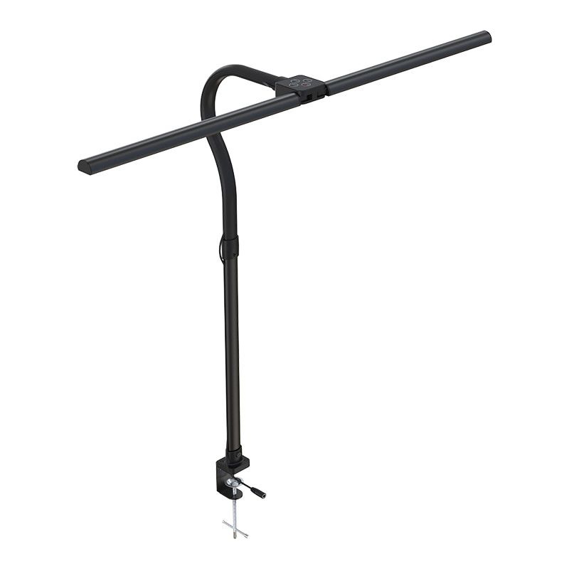 Led-schreibtischlampe Mit Doppelendclip, 360° Verstellbar, 5 Einstellstufen, Augenschutz, Usb, 24w Leistung, Pc-material, Schwarz