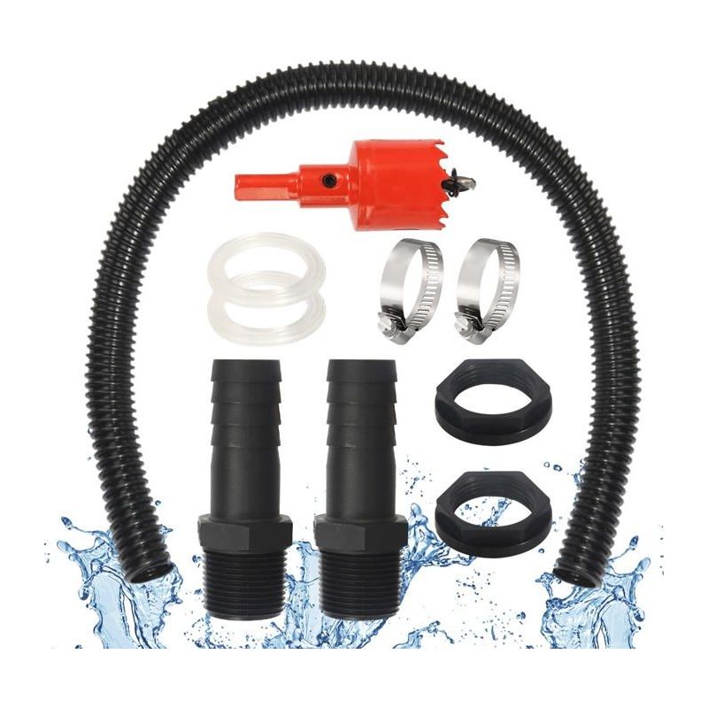 Anschlusssatz Für Regentank 25 Mm (1 M) – Wellrohr, Anschlüsse, Muttern Und Schellen