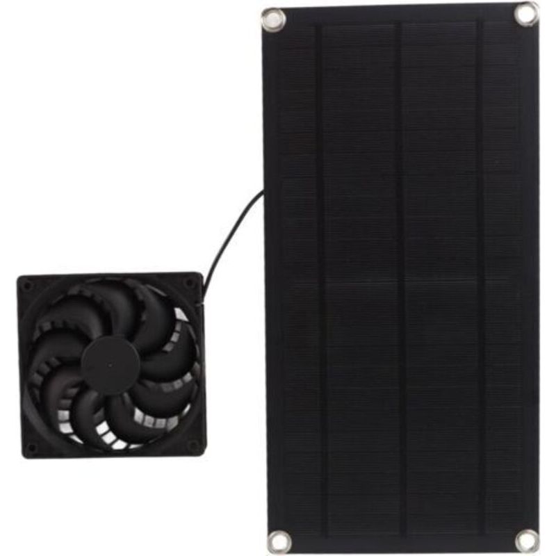Solarventilator-set, 10 W 12 V Ip65, Wasserdicht, Tragbar, Monokristallin Aus Silikon, Mini-abluftventilator Plug-and-play Für Hühnerstall, Wohnmobil, Gewächshäuser