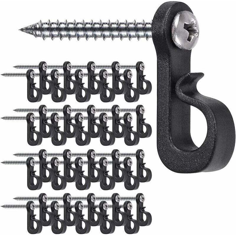 Set Aus 40 Aufhängehaken Für Weihnachtsbeleuchtung – Tragfähigkeit Bis Zu 9 Kg – Länge 3,5 Cm – Einfache Installation Mit Kreuzschlitzschrauben