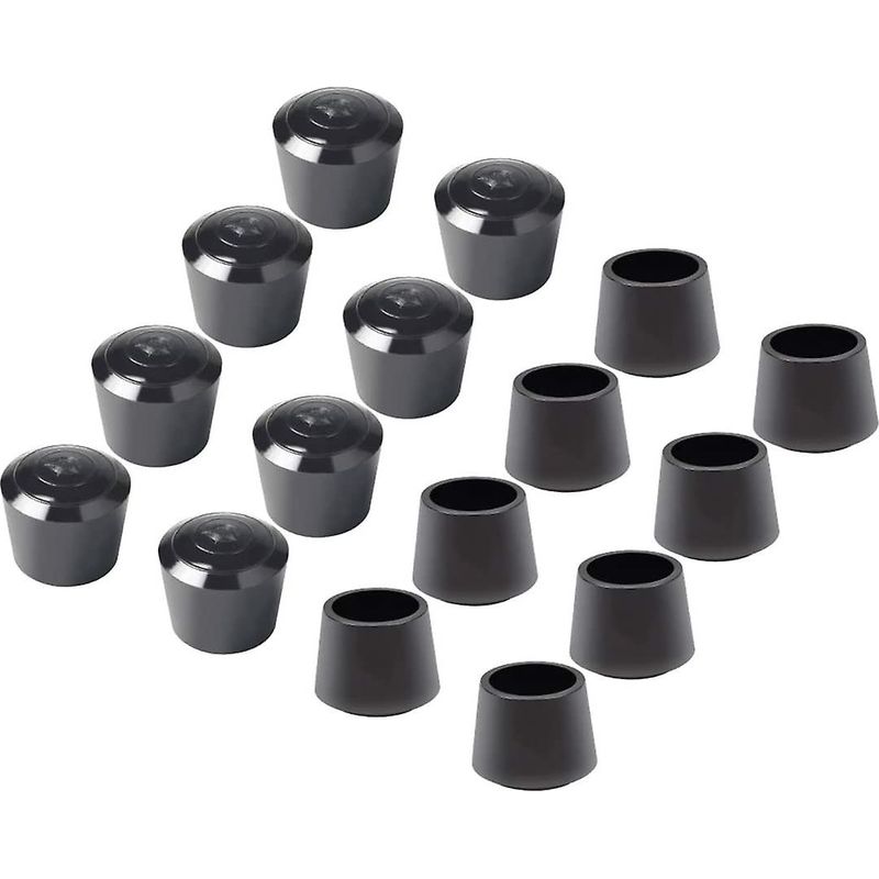 16er-pack Stuhlbeinschoner, Stuhlbein-endkappen Aus Gummi, Innendurchmesser 7/8 Zoll / 22 Mm, Schwarz