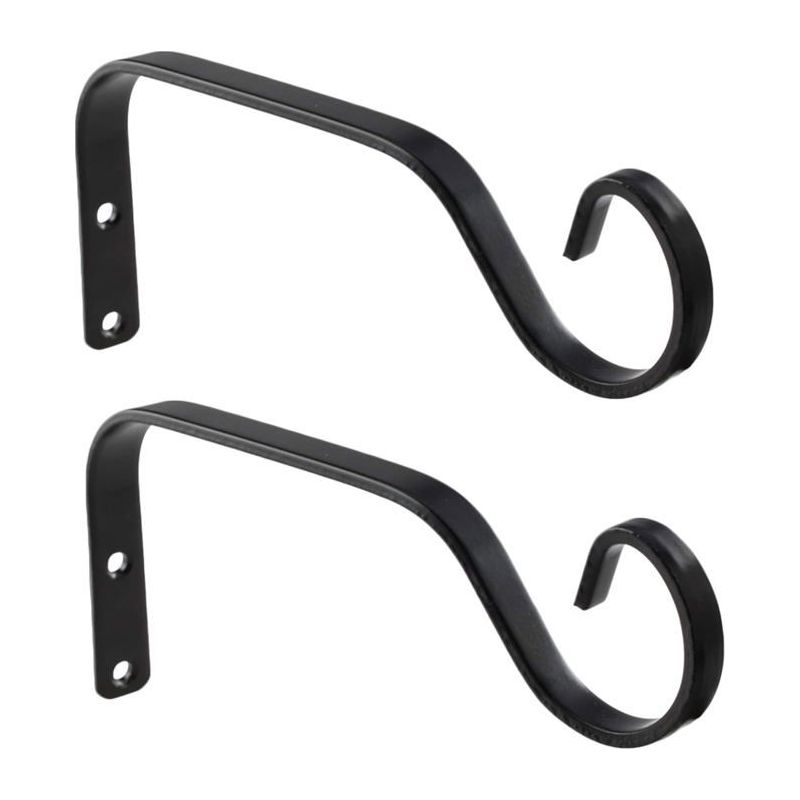 2er-set Wandhaken Für Pflanzenaufhängung – Schwarzes, Rostfreies Metall, Tragkraft 16 Kg, 18,5 Cm