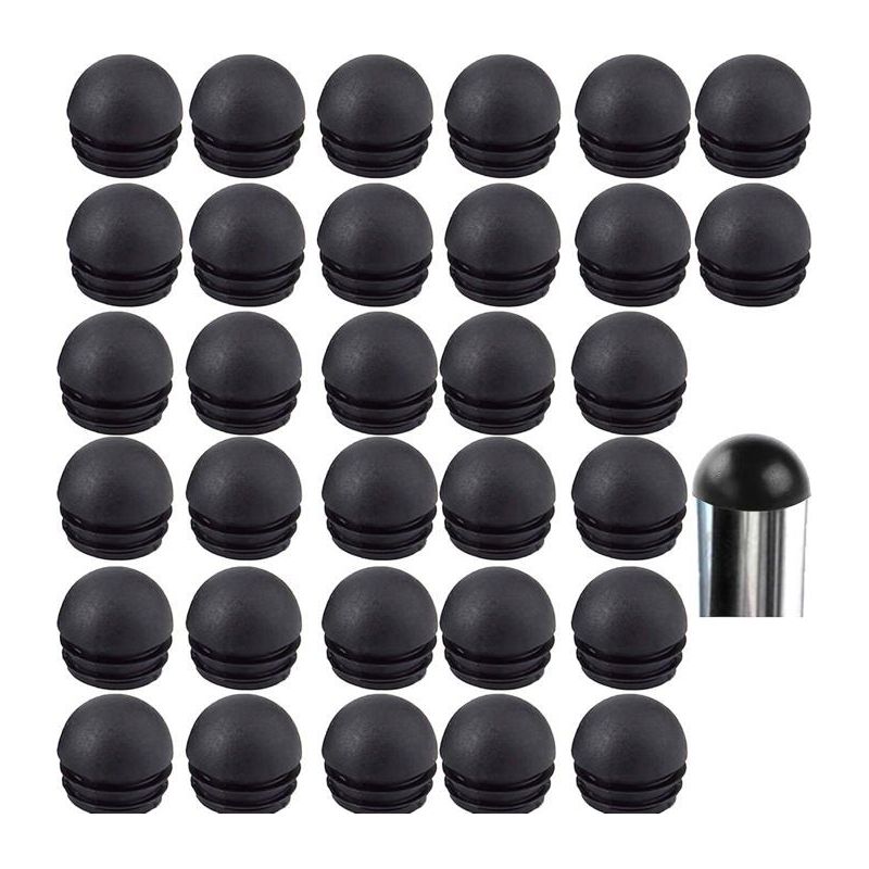 Runde Stuhlbein-gleiter 22 Mm - 32er Pack, Schwarzer Gummi, Geräuschdämpfend Und Rutschfest