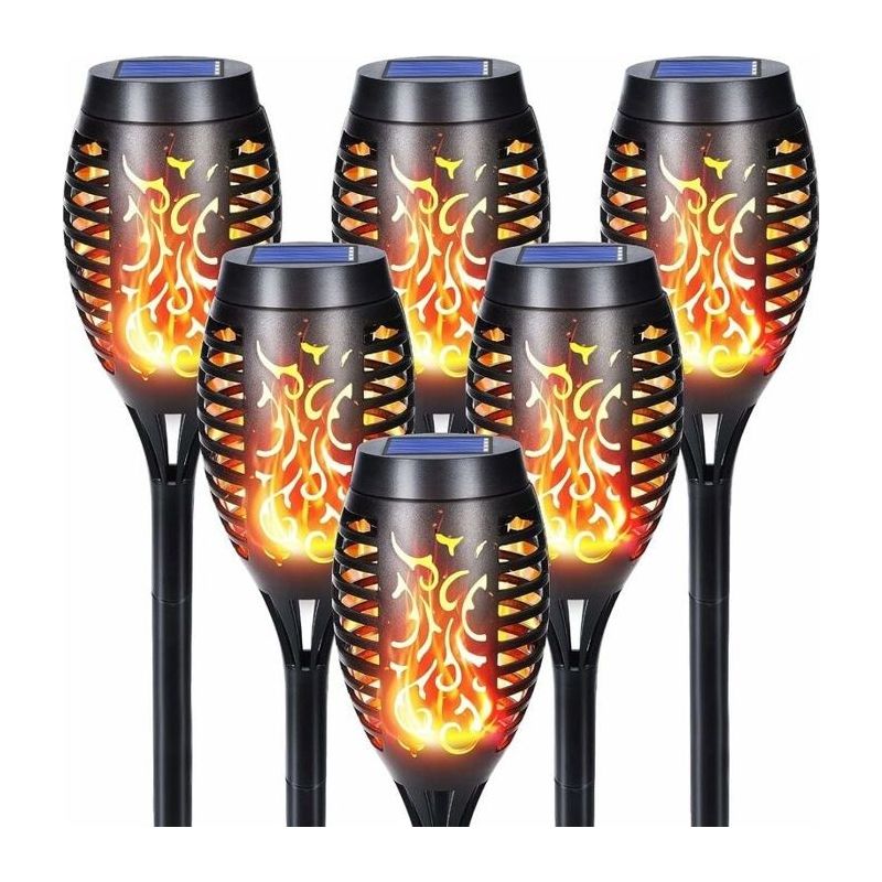 Solarleuchte Für Außen - Aimoonsa - 6 Stück 12 Led - Realistische Flammenoptik - Ip65 - 8 Stunden Laufzeit