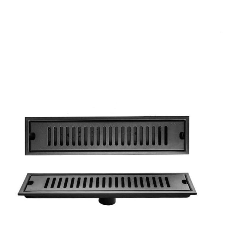 Lineares Bodensiphon 40 X 10 Cm Aus Edelstahl 304, Schwarz – Duschablauf Mit Rückstauschutz Und Herausnehmbarem Filter
