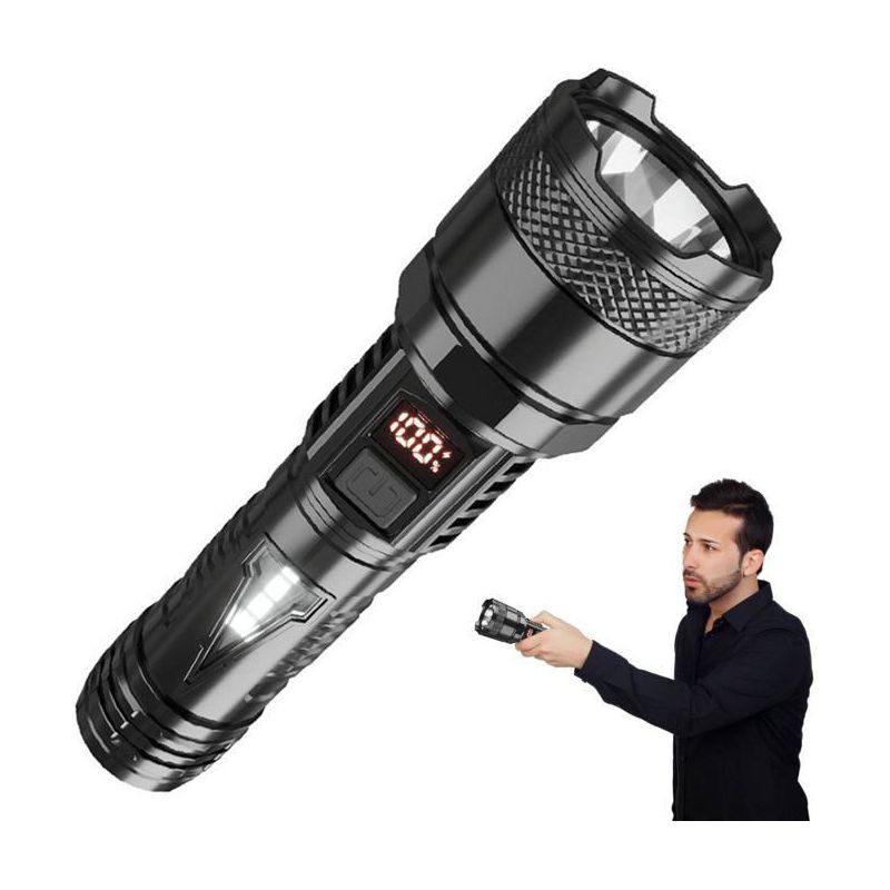 Aimoonsa Led-taschenlampe, Usb-aufladbar – Kompakt Aus Abs, 4 Modi, Große Reichweite