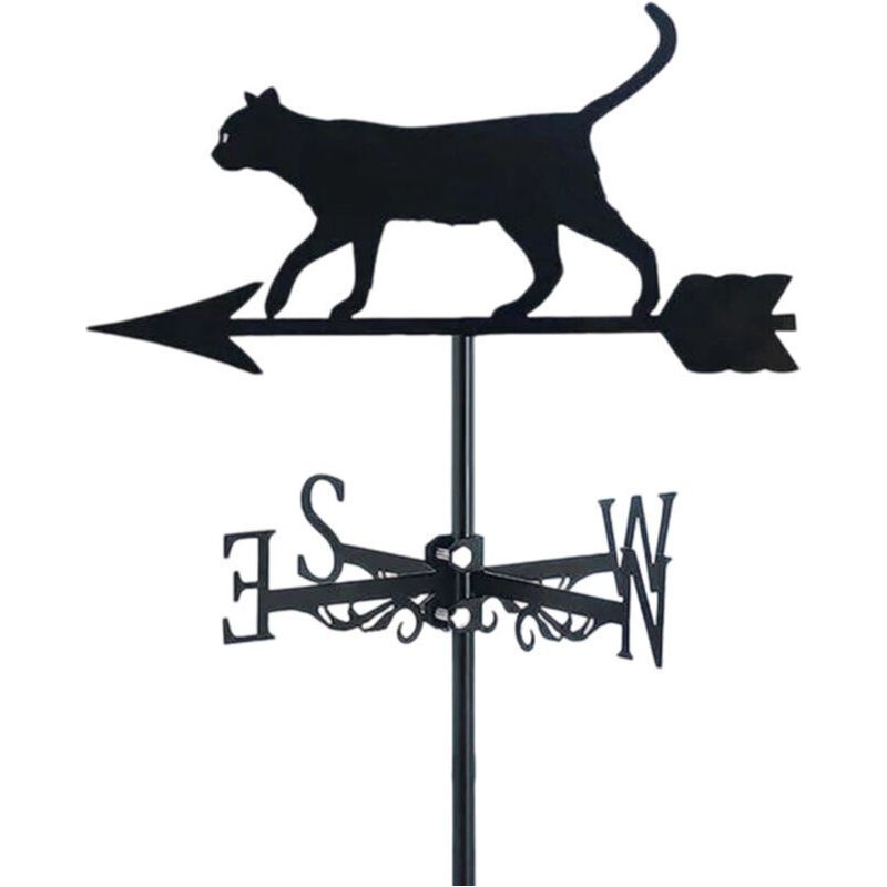 Dekorative Metall-wetterfahne In Katzenform, Windrichtungsanzeiger, Eisen-wetterfahne Für Dach, Bauernhof, Hof Und Garten