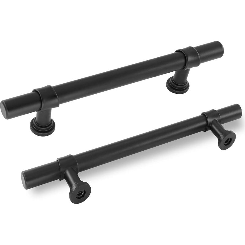 5er-set Innentürgriffe Möbelgriffe Küche Schwarz - Vintage Möbelgriff Schubladengriff Schrankgriff Schwarz Edelstahl Griffe Mit Lochabstand 128mm