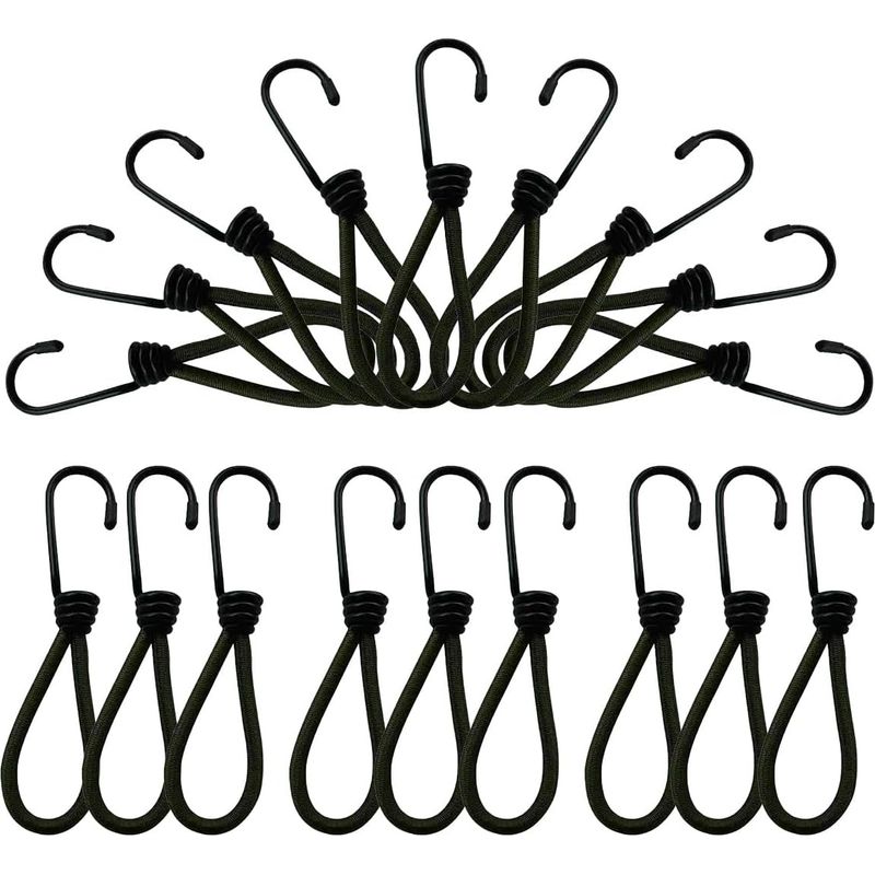 Crochet Bache, Elastische Spanner Mit Haken, 25 Stück Crochet Spanner, Plane-spanner Schwarze Gummispannseile, Elastische Pool-plane-spanner Mit Haken