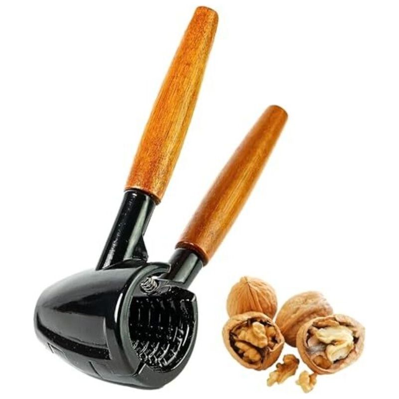 Eleganter Nussknacker Mit Holzgriff - Nussknacker Für Walnüsse - Zerquetschungsfreier Nussknacker - Einfache Kraftübertragung (basic Holzgriff)
