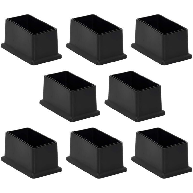 Satz Von 8 Rechteckigen Pvc-stuhlbeinkappen, Bodenschonend - Bodenschutz 25 X 50 Mm (1" X 2")