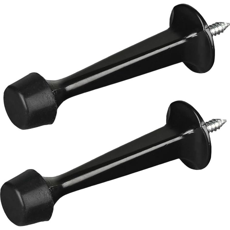 Ein Set Aus Zwei Türstoppern Aus Zinklegierung Mit Gummipuffern Zum Schutz Der Wände, Geeignet Für Den Innen- Und Außenbereich, 75 Mm Dicke (schwarz).
