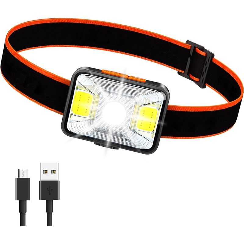 Wiederaufladbare Usb-stirnlampe, 1800mah 1800 Lux Superhelle Taschenlampe Mit 5 Lichtmodi, Cob-stirnlampe Wasserdicht Ipx5 Für Angeln/camping/radfahren/jagen/wandern