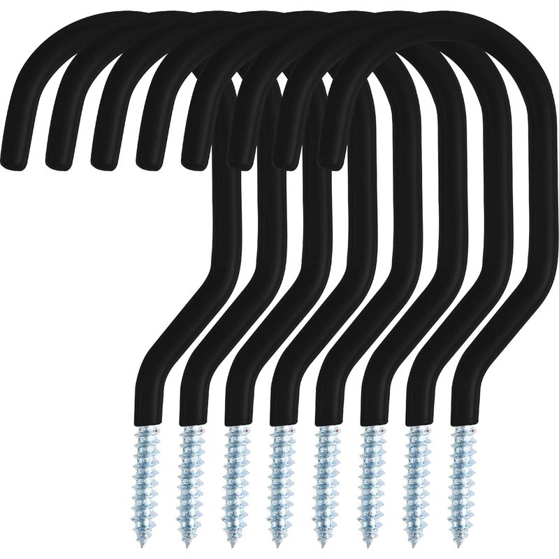 8-teiliger Fahrradhalter, Vielseitig Einsetzbarer Fahrradständer Zum Schrauben, Für Schuppen, Garage, Garten, Kunststoffbeschichtung Für Wand-/deckenmontage, Schwarz