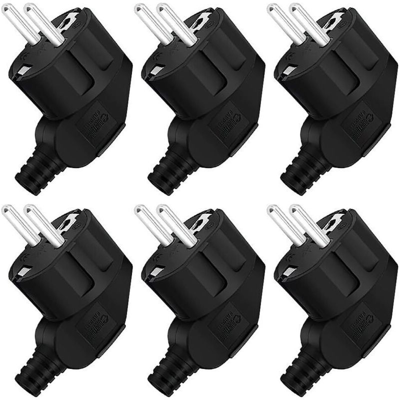 Wasserdichte Steckdose 250v 16a – 6er-pack Männliche Stecker Für Kabel 8-10 Mm – Abs- Und Gummimaterialien – Für Außenbaustellen