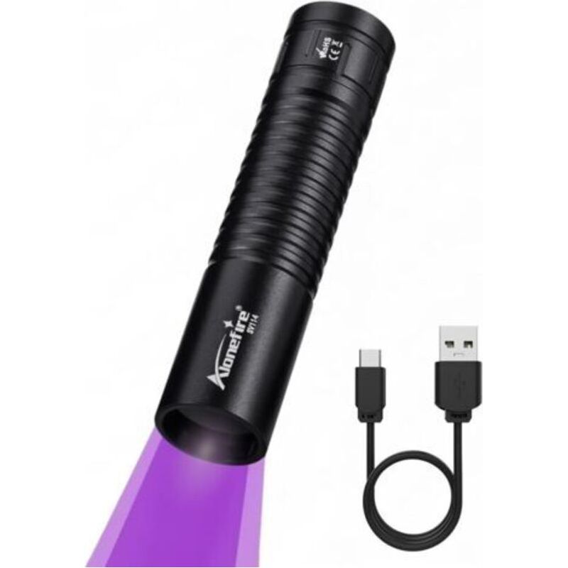 Sv114 3w Uv-led-taschenlampe 365nm Kleiner Typ C Usb Wiederaufladbare Ultraviolett-schwarzlichtlampe Urindetektor Für Harz, Angeln, Skorpione, Mineralien, Bernstein Mit Eingebautem Akku