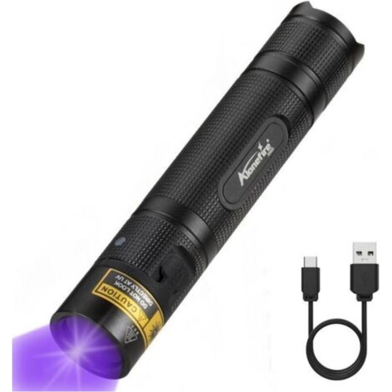 Sv005 10w Uv-led-taschenlampe 395nm, Usb-c Wiederaufladbare Ultraviolett-schwarzlichtlampe, Tragbarer Urindetektor Für Harz, Angeln, Skorpione, Mineralien, Inklusive Batterie