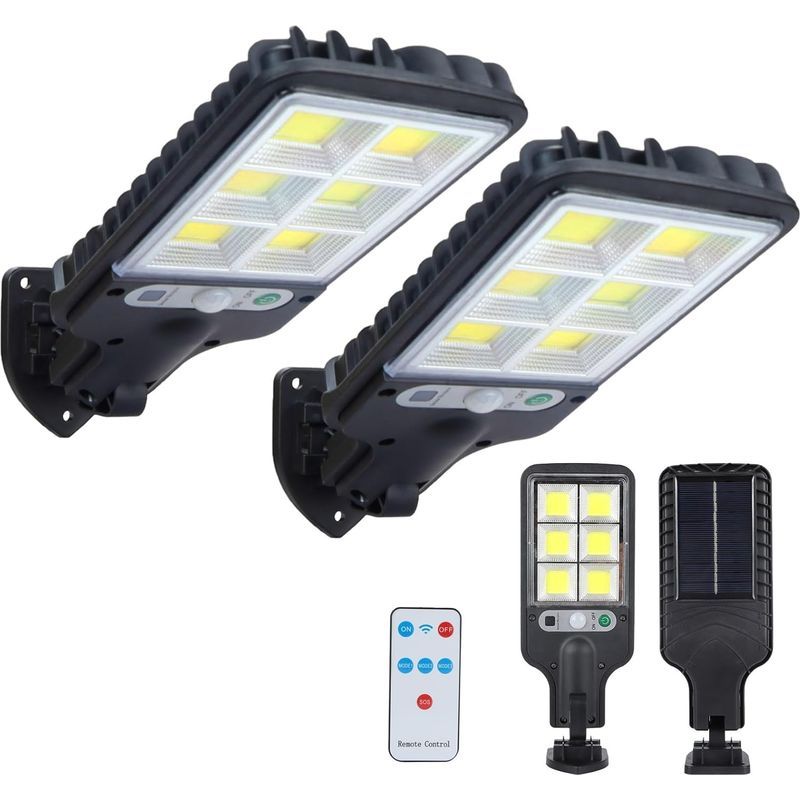 Solarleuchte Für Außen, 2er-pack Solar-außenleuchten Mit Bewegungsmelder, Wasserdichte Solarbeleuchtung Für Außen Mit Fernbedienung, Hochlumige Solarlampe Für Garten, Garage, Veranda