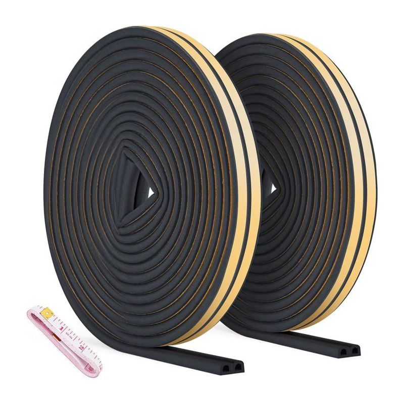2er-pack 20m Dichtungsband, Selbstklebende Stoßschutz-türdichtung, Für Wetter- Und Schallschutz - 9mm X 6mm (schwarz)