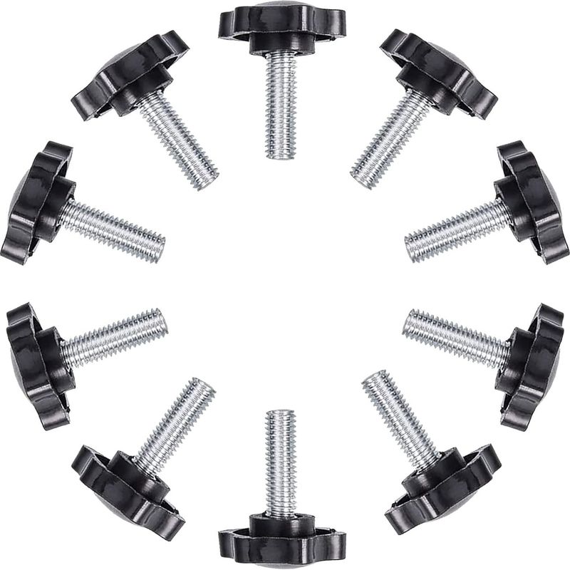 Ohrschrauben, 10er-pack Langlebige Kunststoff-rändelschrauben Mit Sternkopf, Eisen-griffknöpfe, Klemmschrauben Für Maschinenriegel, M6x25mm