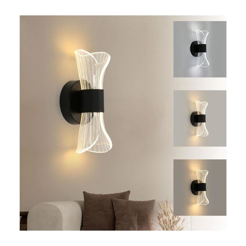 Dimmbare Led-wandleuchte Für Innenräume, 10w Moderne Design-wandleuchte Mit Kreativem Design, Schwarz [energieeffizienzklasse E]