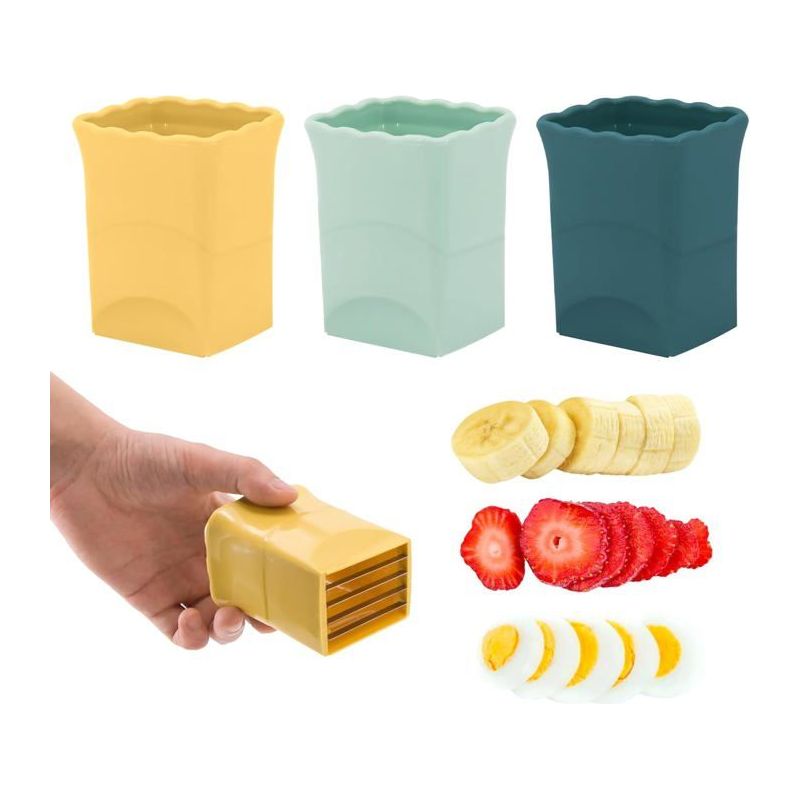 3-teiliges Set Obstschneider: Apfelschneider, Erdbeerschneider, Bananenschneider, Traubenschneider Und Eierschneider, Tragbares Küchenwerkzeug